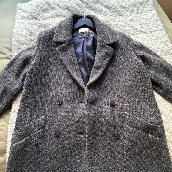 Sezane Jeff Coat Black Grey - Size 8 - Picture 4 of 5